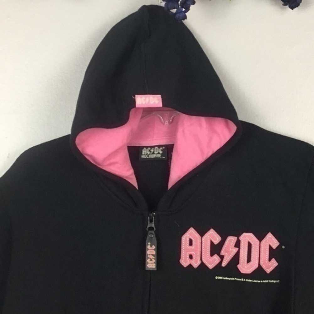 AC/DC 2005 ROCKWEAR Hooded Sweatshirt Hoodie Top Jacket Women’s Small or Kids XL